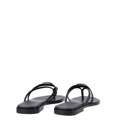 Hermes Calfskin Miss Sandals 37 Black 5 of 8