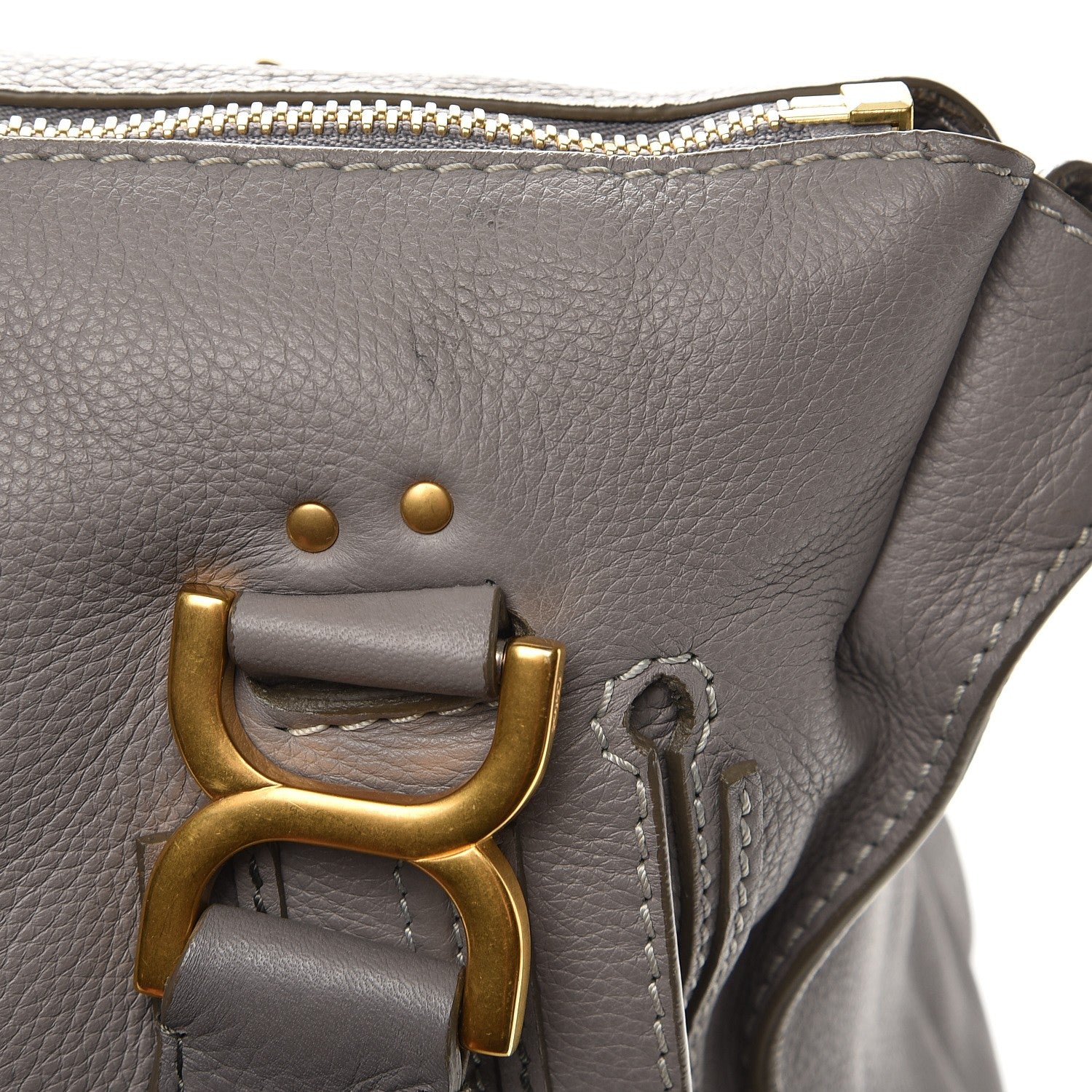 Chloe Calfskin Large Marcie Satchel Cashmere Grey 8 of 9