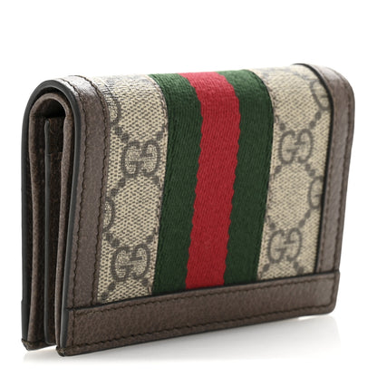 Gucci GG Supreme Monogram Web Ophidia Card Case Beige New Acero 3 of 10