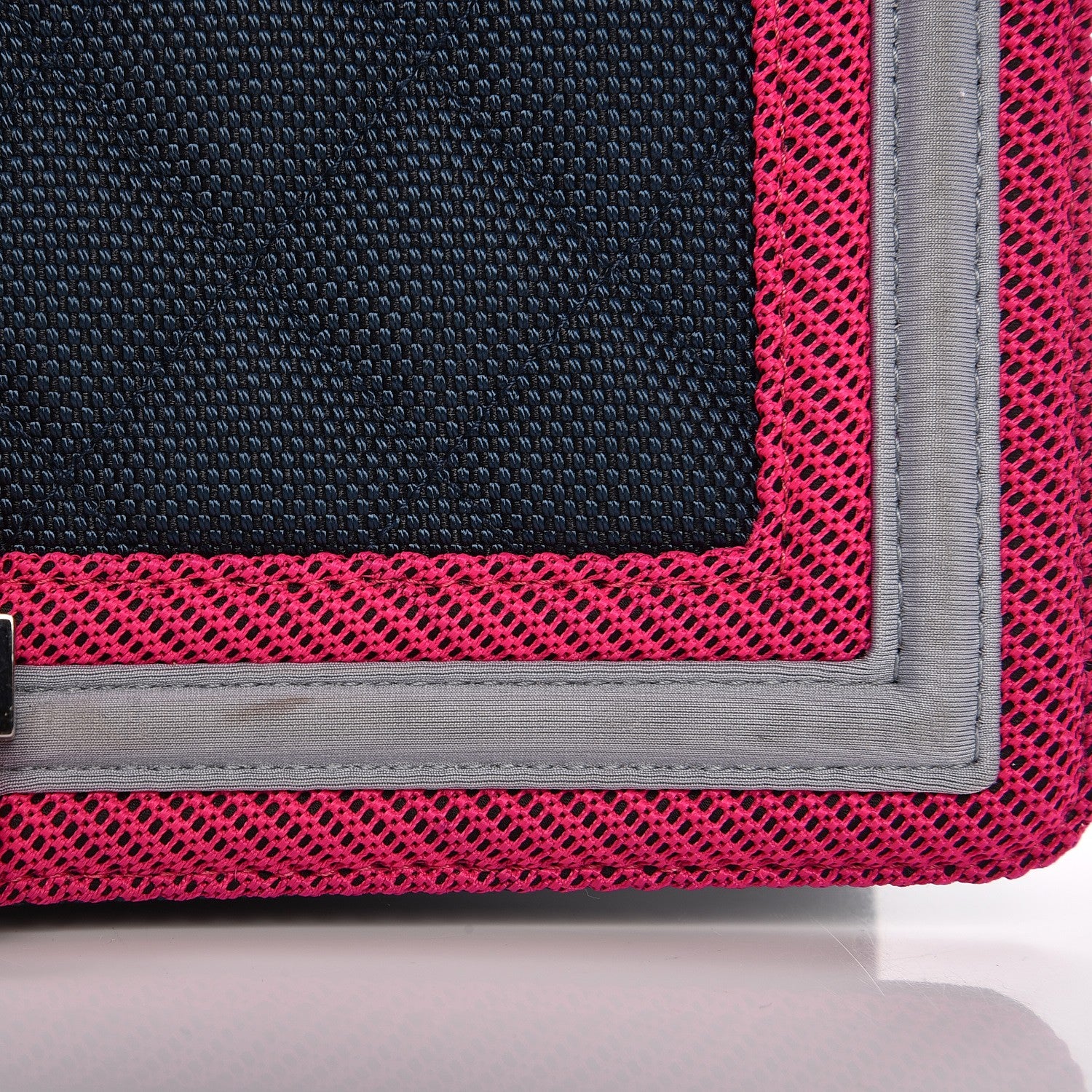 Chanel Canvas Quilted Medium Fluo Boy Flap Dark Navy Fuchsia Grey 8 of 8