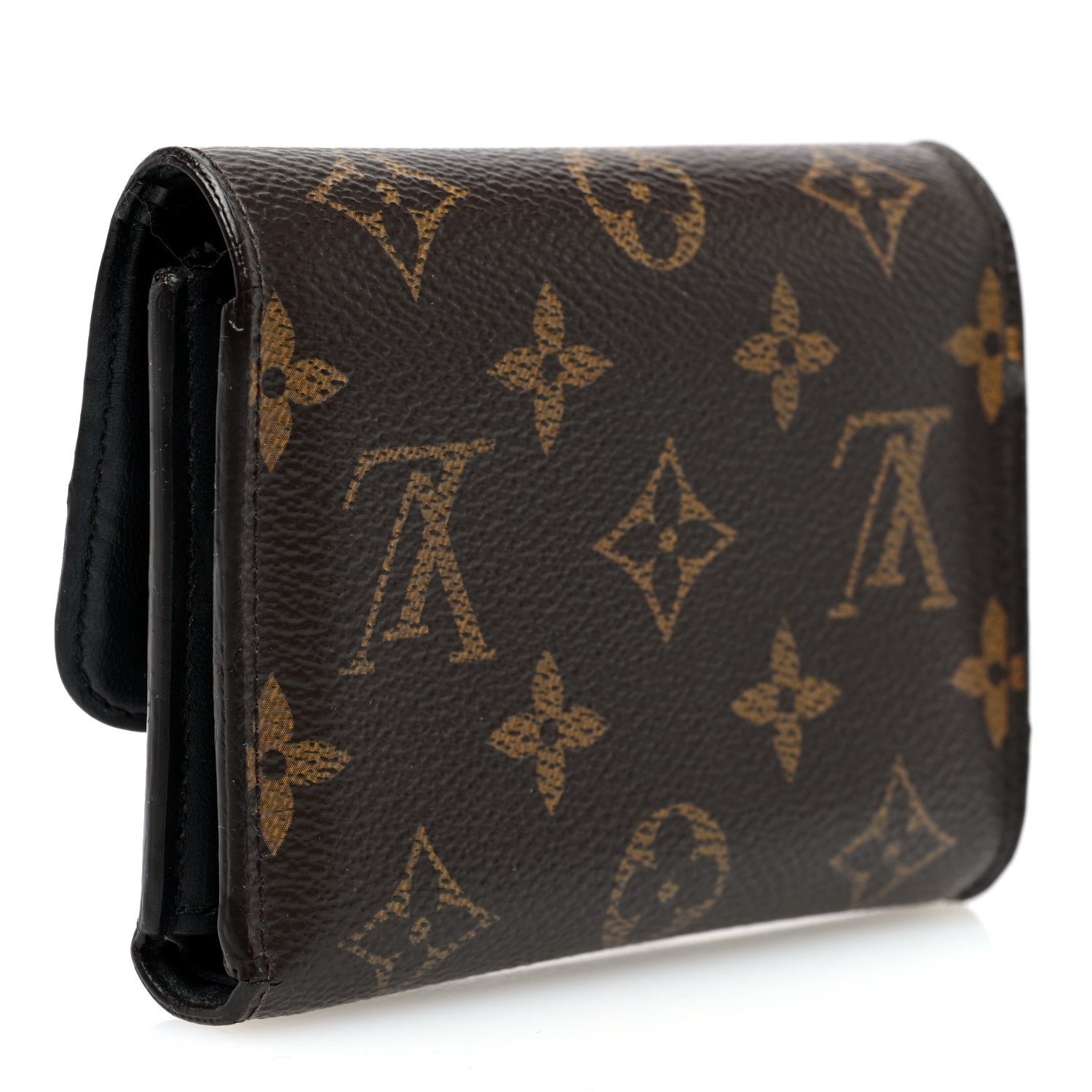 Louis Vuitton Monogram Flower Lock Compact Wallet Black 3 of 6