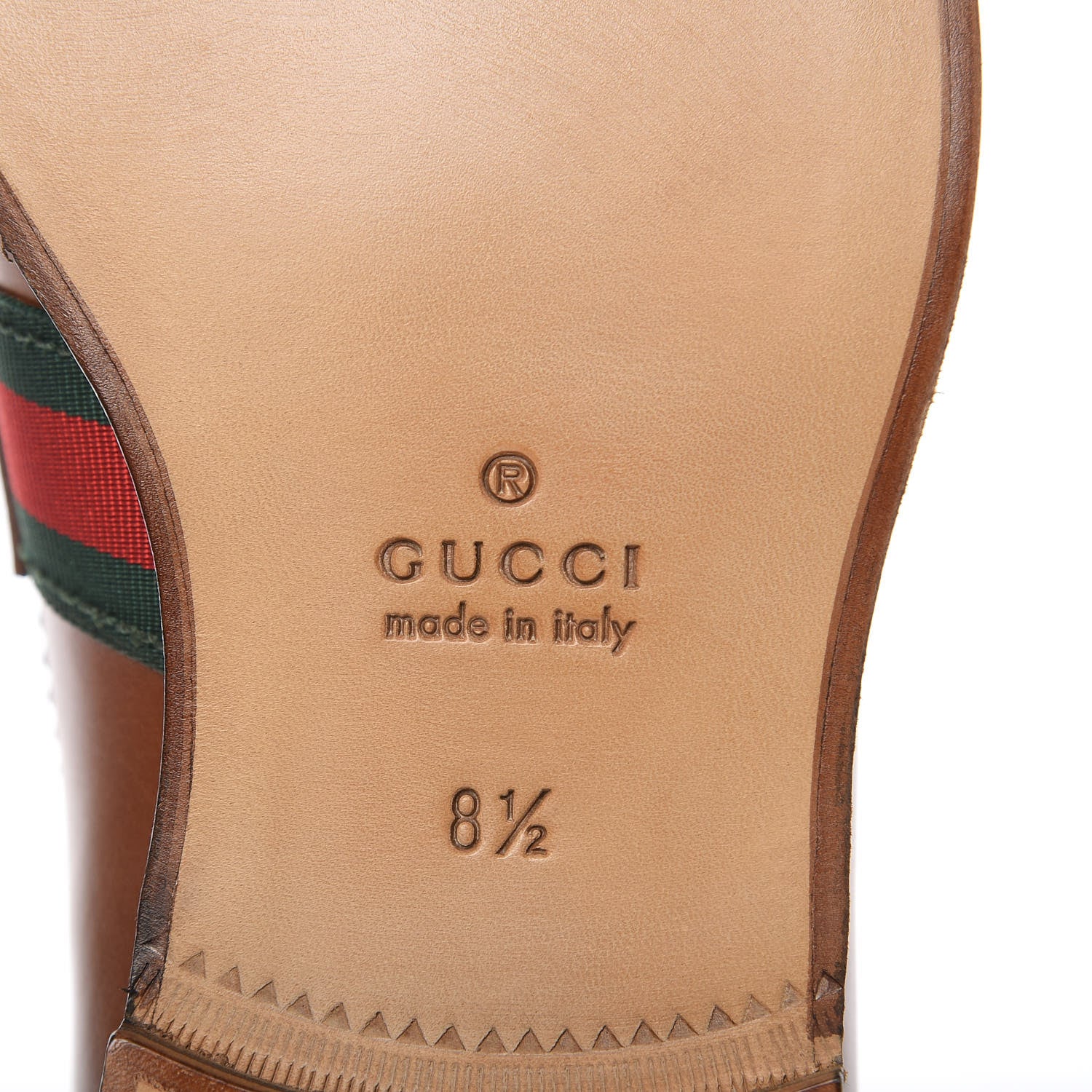 Gucci Calfskin Web Bee Mens Spirit Loafers 8.5 Cuir 7 of 9