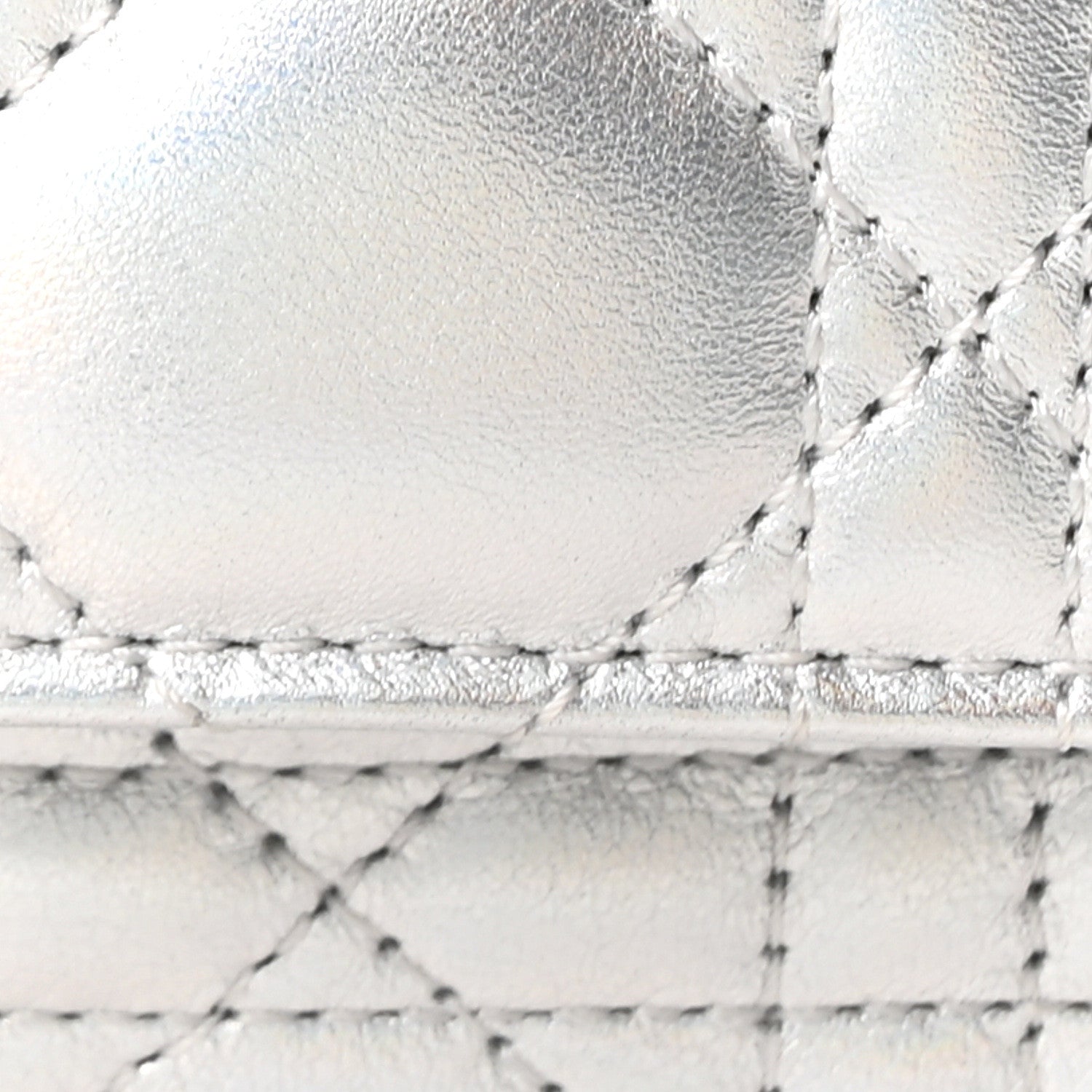 Christian Dior Iridescent Metallic Lambskin Cannage Mini My Dior Bag Silver 8 of 10
