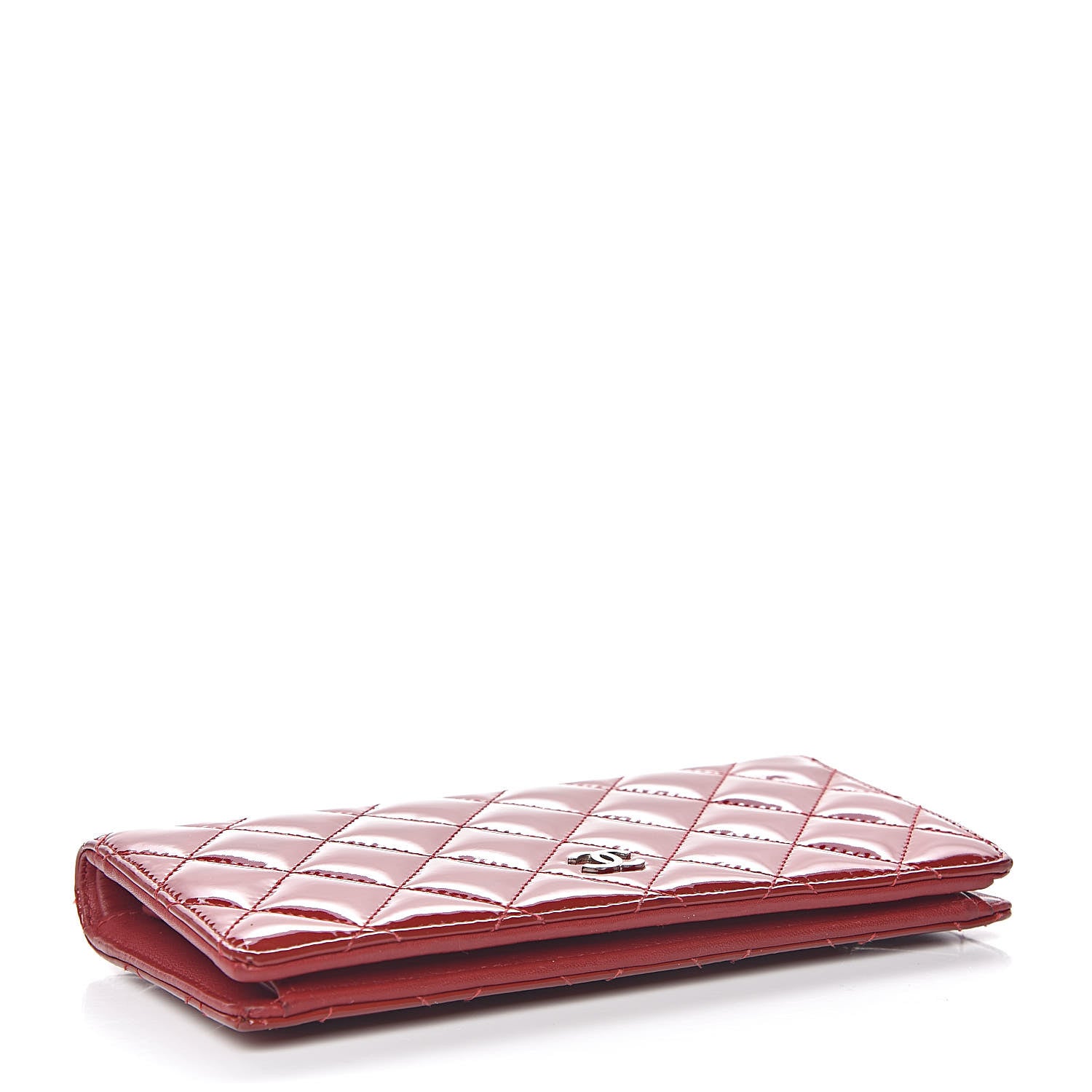 Chanel Patent Calfskin Quilted Yen Wallet Red 4 of 16