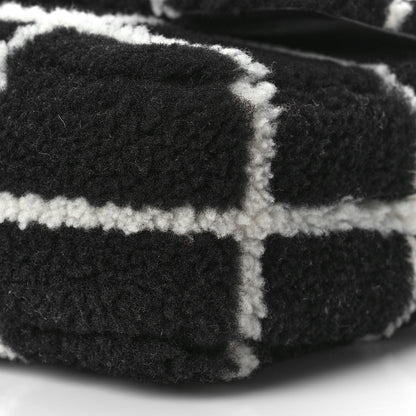 Chanel Shearling Lambskin Large Fluffy Tartan Single Flap Black White 8 of 9