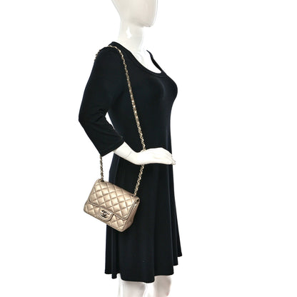 Chanel Metallic Lambskin Quilted Mini Square Flap Gold 2 of 9