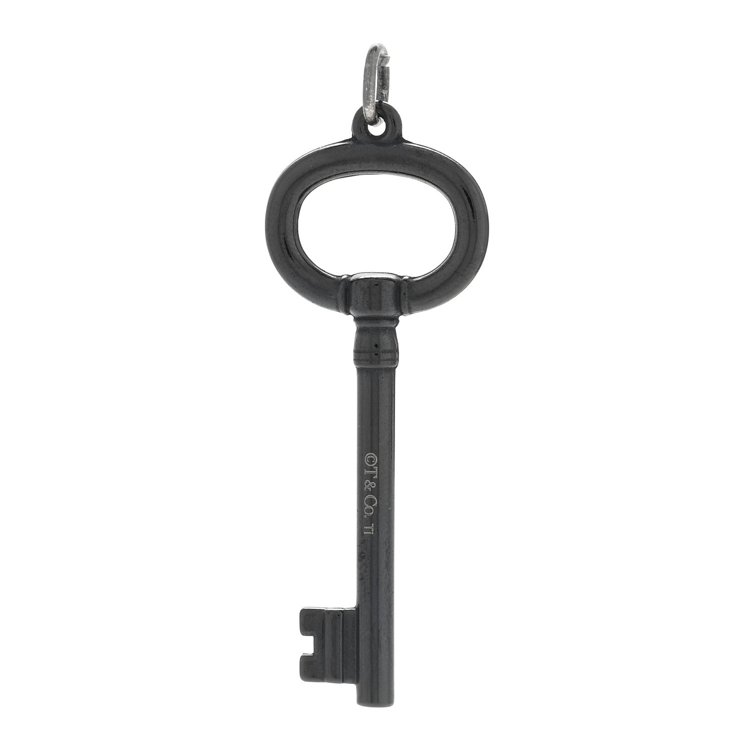 Tiffany Black Titanium Oval Key Pendant 1 of 3