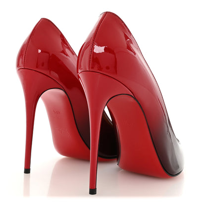 Christian Louboutin Patent Degrade Kate 100 Pumps 40.5 Black Red 5 of 7