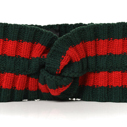 Gucci Wool Web Headband L Green Red 3 of 6