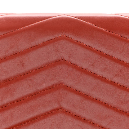 Chanel Calfskin Chevron Quilted Medal Wallet On Chain WOC Red 12 of 13