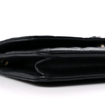 Chanel Caviar Quilted Crystal Enamel CC Wallet On Chain WOC Black 9 of 10