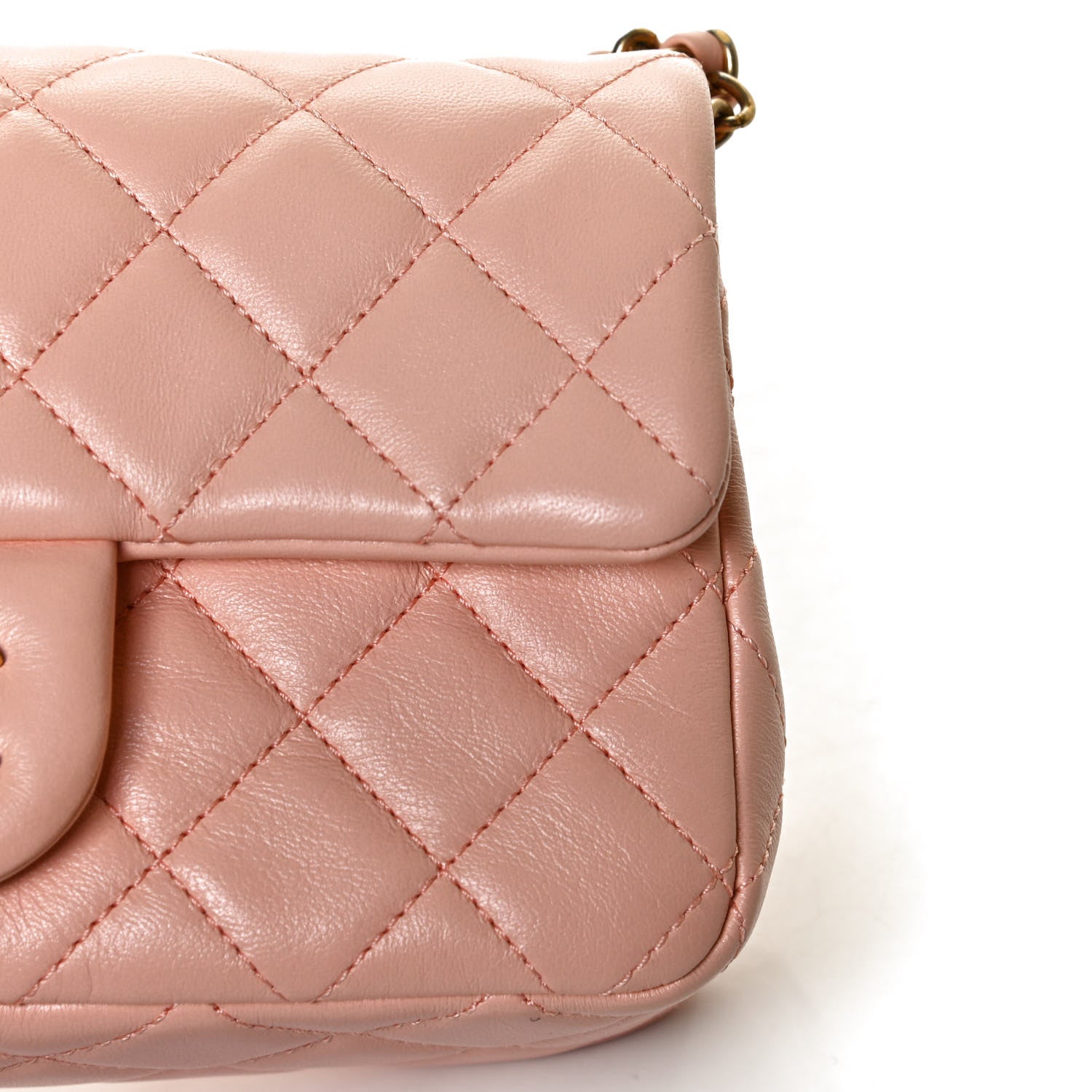 Chanel Lambskin Quilted Mini Rectangular Pearl Crush Flap Light Pink 11 of 13