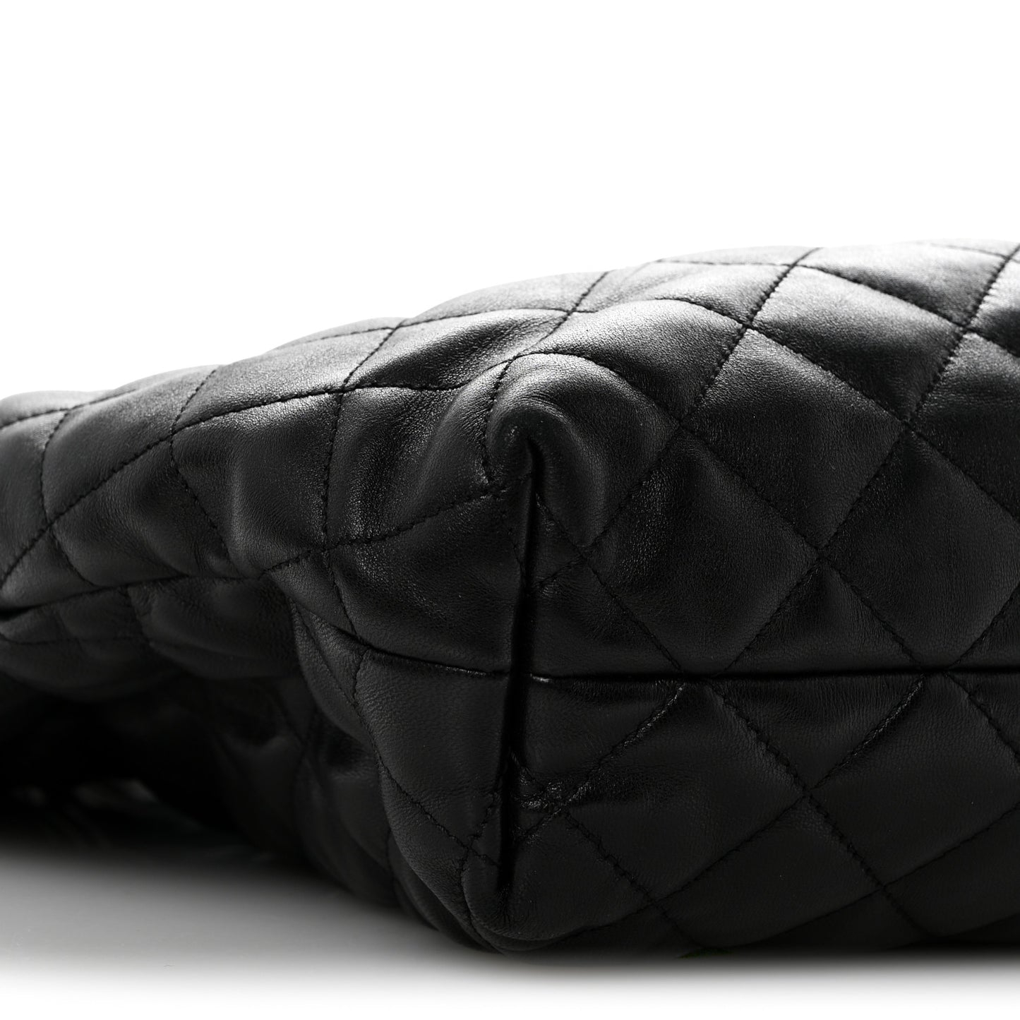 Lambskin Quilted Maxi Icare Shopping Tote Black