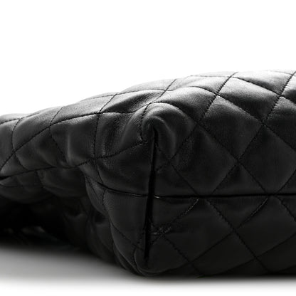 Saint Laurent Lambskin Quilted Maxi Icare Shopping Tote Black 10 of 16
