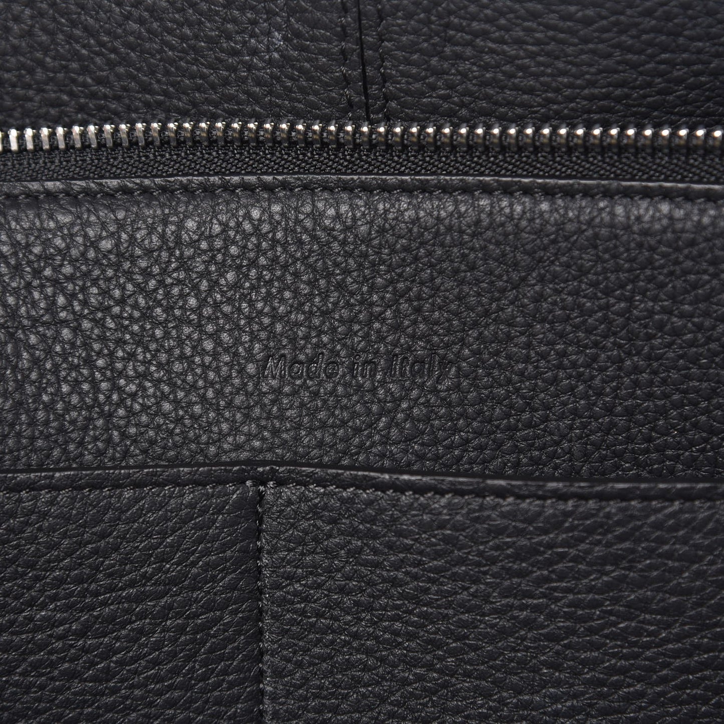 Baby Grained Calfskin Medium Tri-Fold Bag Black