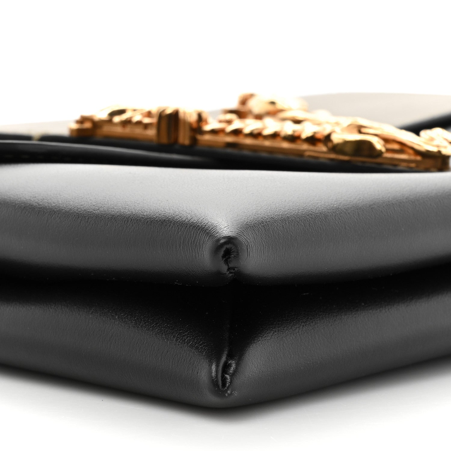 Versace Vitello Virtus Chain Clutch Black Khaki 9 of 12