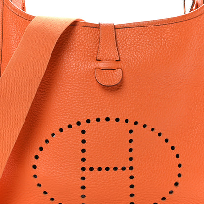 Hermes Taurillon Clemence Evelyne GM Orange 8 of 10