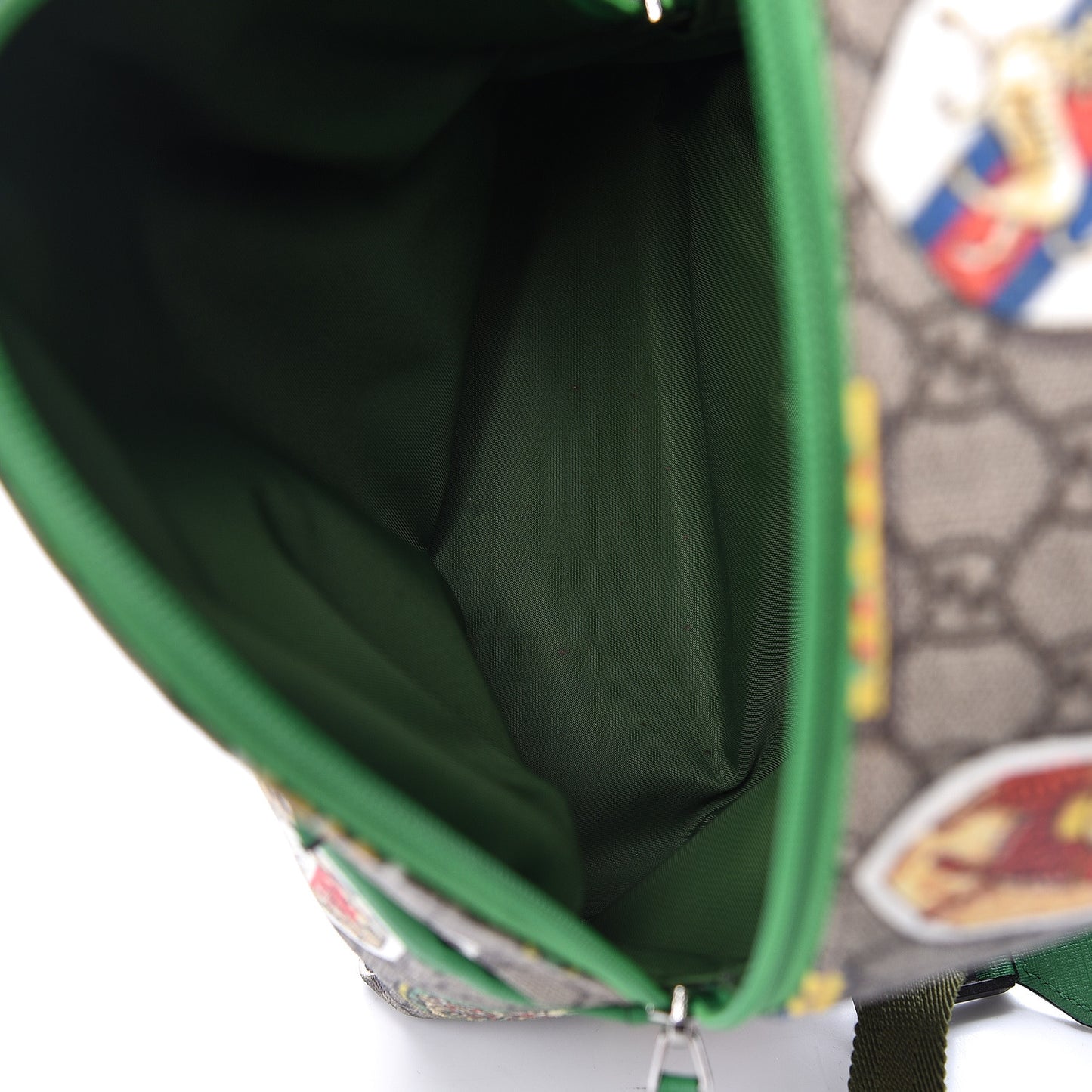 GG Supreme Monogram Children's Crests Backpack Green