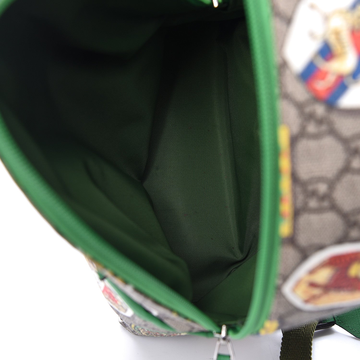 Gucci GG Supreme Monogram Children's Crests Backpack Green 5 of 12
