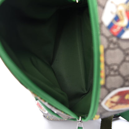 Gucci GG Supreme Monogram Children's Crests Backpack Green 5 of 12
