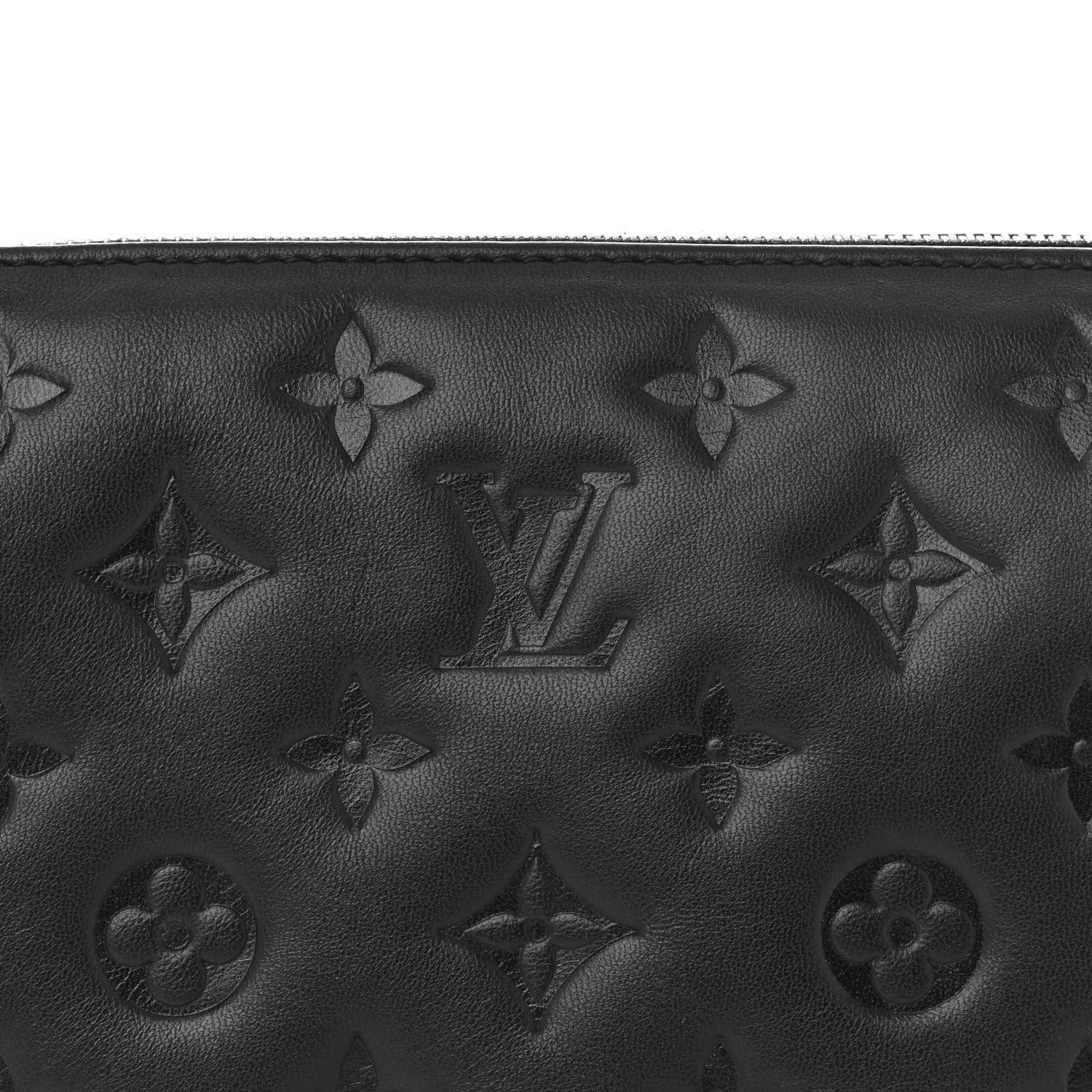 Louis Vuitton Lambskin Embossed Monogram Coussin BB Black 12 of 17