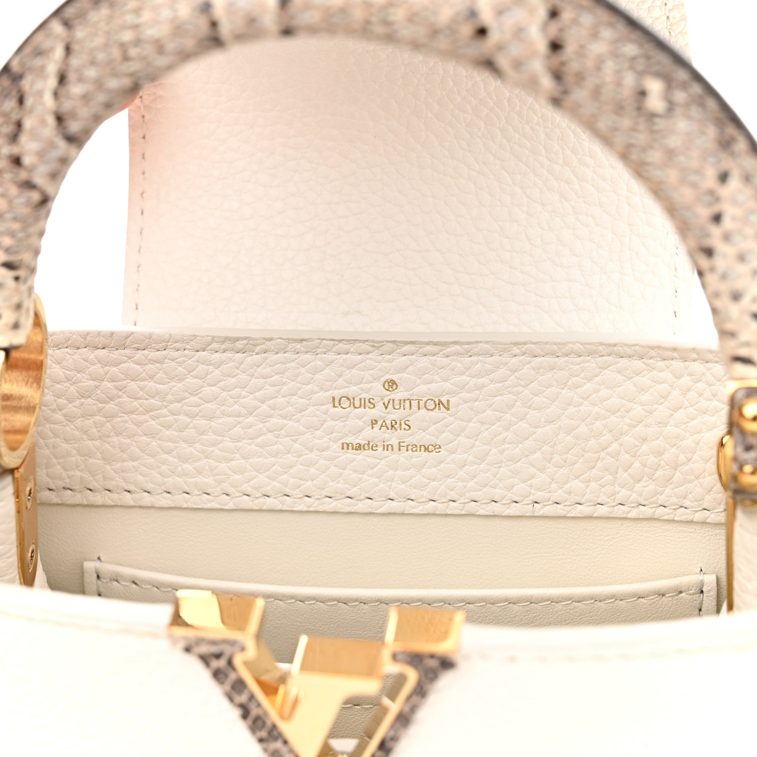 Louis Vuitton Taurillon Ayers Capucines Mini White Snow White 6 of 9