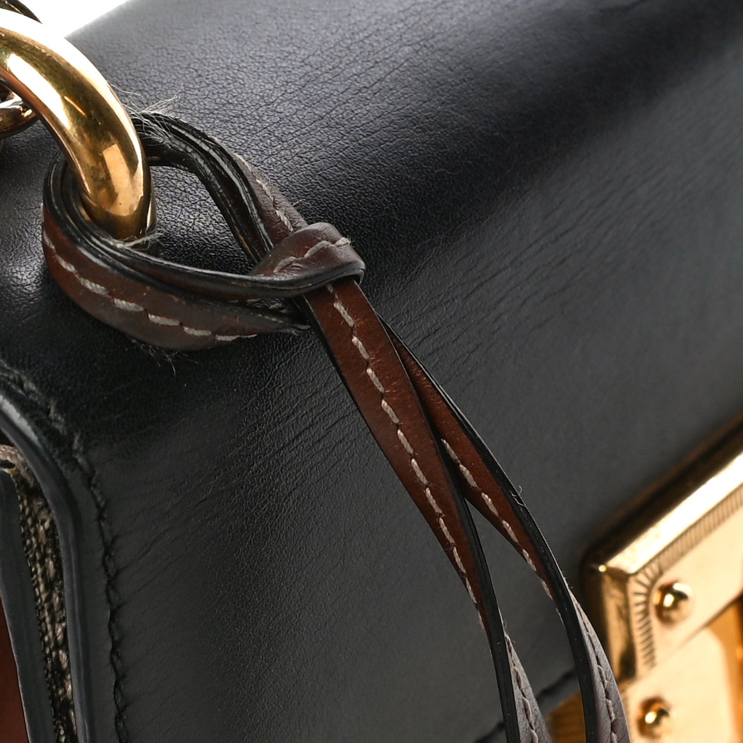 Gucci GG Supreme Monogram Calfskin Small Padlock Shoulder Bag Beige Black Cuir 16 of 16