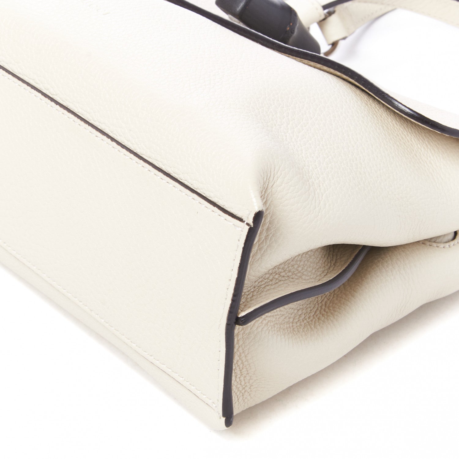 Gucci Cellarius Calfskin Small Bamboo Daily Top Handle Bag Mystic White 5 of 9