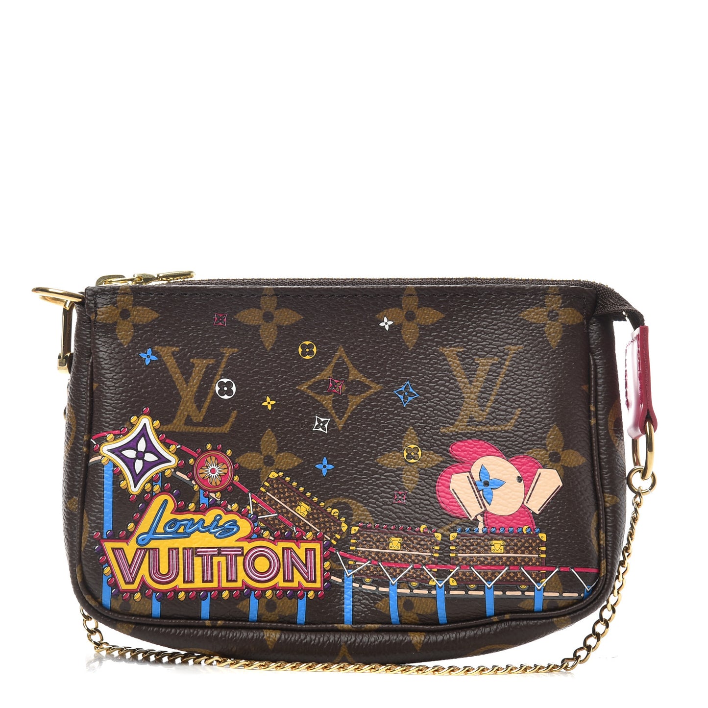 Monogram 2020 Christmas Animation Roller Coaster Mini Pochette Accessories Pivoine