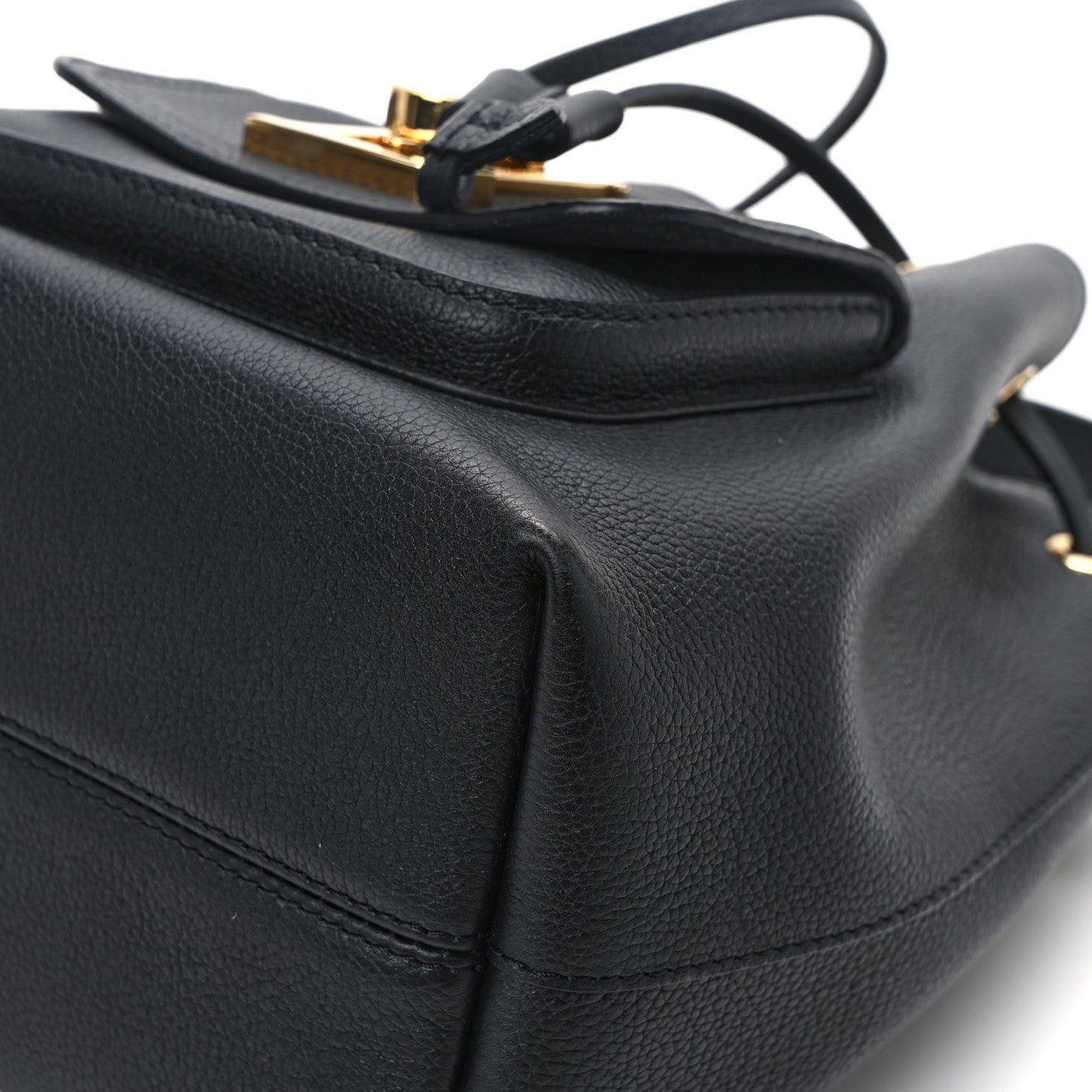 Louis Vuitton Calfskin Lockme Bucket MM Black 11 of 11