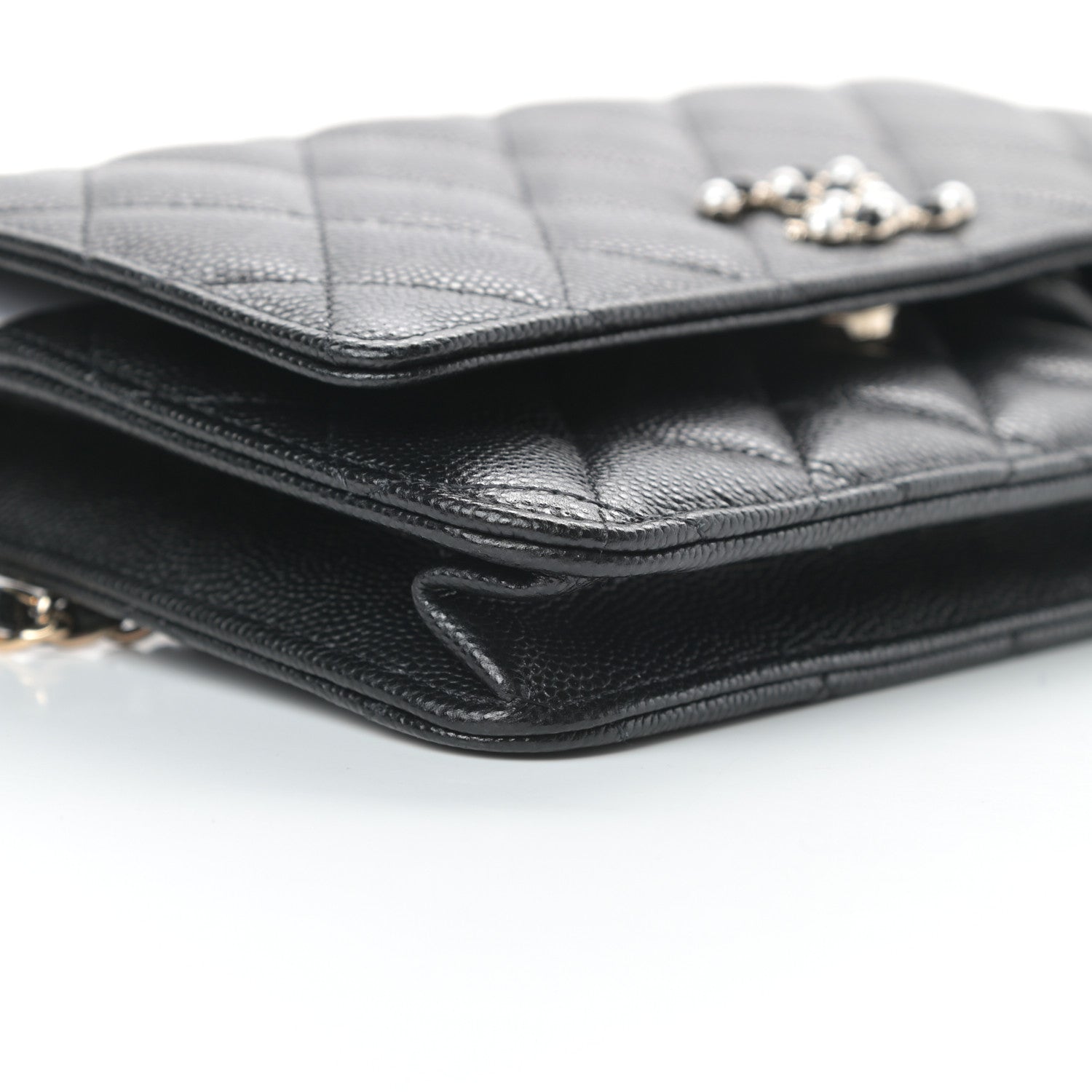 Chanel Caviar Quilted Coco Candy Wallet On Chain WOC Black 10 of 13