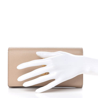 Saint Laurent Grain De Poudre Classic Monogram Cassandre Wallet Nude Powder 2 of 14