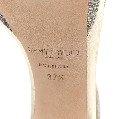 Jimmy Choo Dusty Glitter Misty 120 Sandals 37.5 Platinum Ice 7 of 8