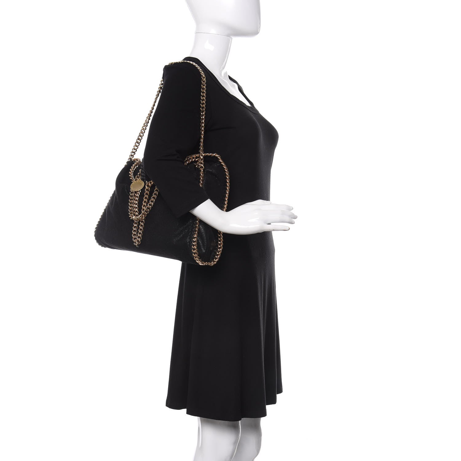 Stella McCartney Shaggy Deer Falabella Fold Over Tote Black 2 of 11