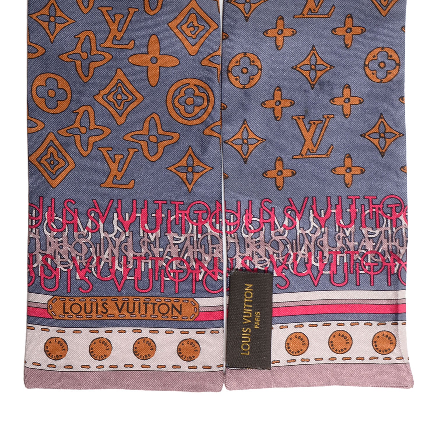 Louis Vuitton Silk Monogram Map Bandeau Quetsche 3 of 4
