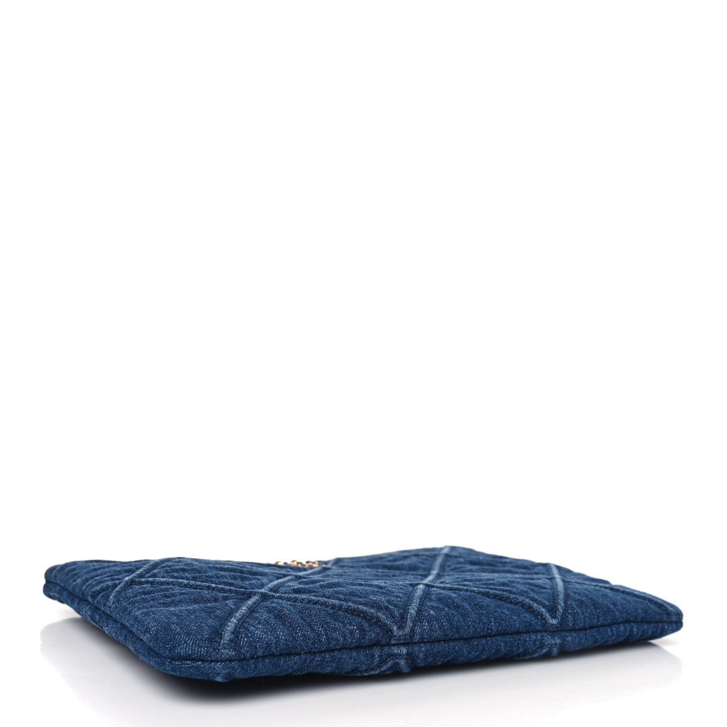 Chanel Denim Quilted Large Chanel 19 Cosmetic Case Blue 4 of 10