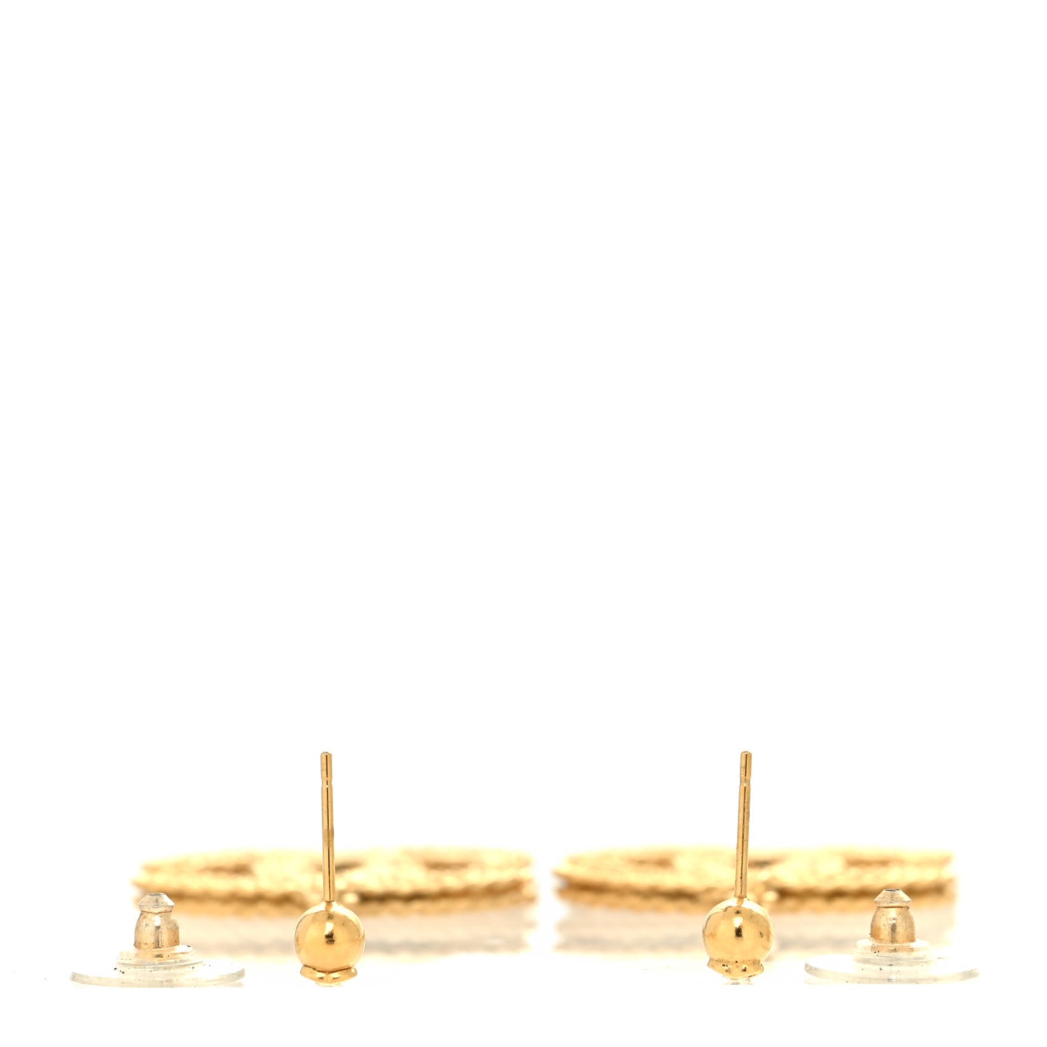 Chanel CC Drop Earrings Matte Gold 3 of 4
