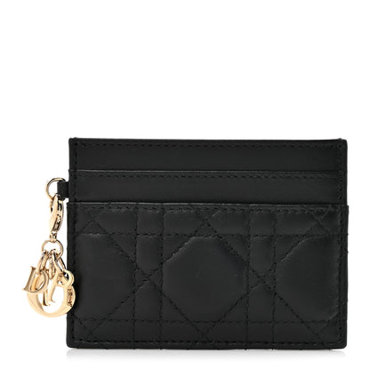 Christian Dior Lambskin Cannage Lady Dior Card Holder Black 1 of 8