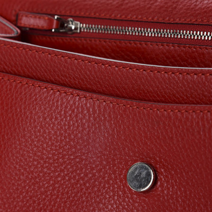Gucci Pebbled Calfskin Medium Bamboo Daily Flap Shoulder Bag Red 9 of 10