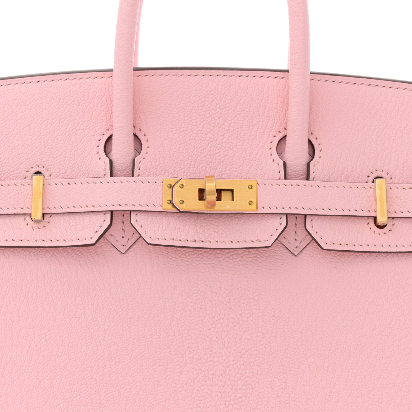 Chevre Mysore Horseshoe Birkin 25 Rose Sakura Gris Perle