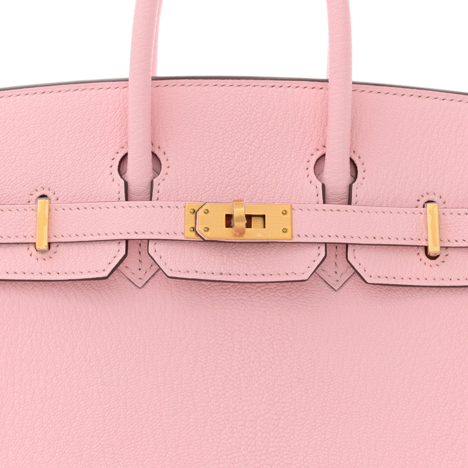 Hermes Chevre Mysore Horseshoe Birkin 25 Rose Sakura Gris Perle 8 of 11