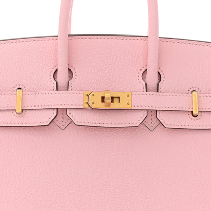 Hermes Chevre Mysore Horseshoe Birkin 25 Rose Sakura Gris Perle 8 of 11