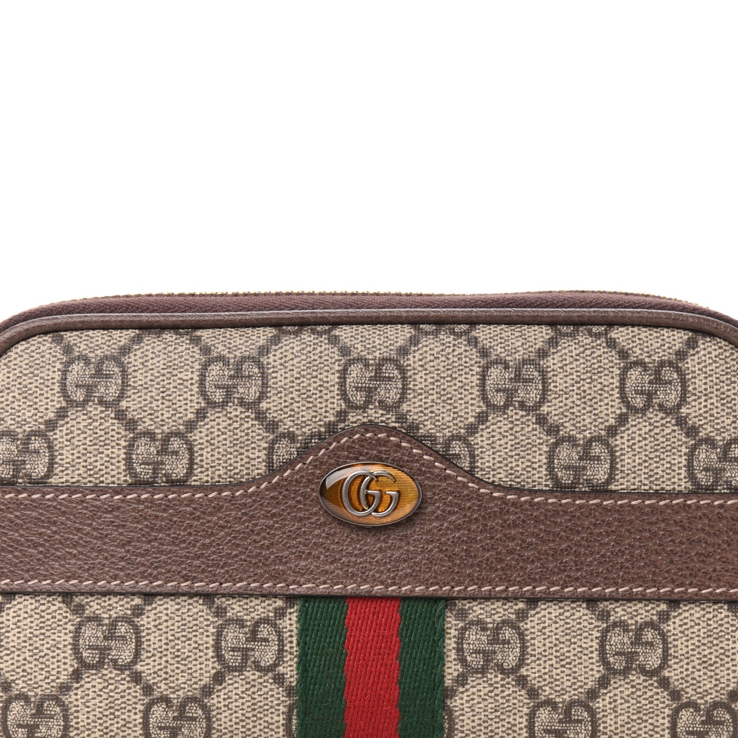 GG Supreme Monogram Ophidia Belted iPhone Case 85 34 Dark Brown