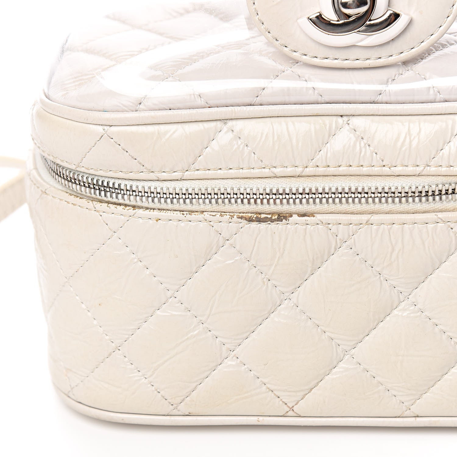 Chanel Crumpled Calfskin PVC Quilted Backpack White 9 of 18
