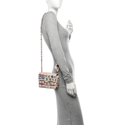 Chanel Nylon Quilted Rue Cambon Camellia Printed Mini Flap White Multicolor 2 of 10
