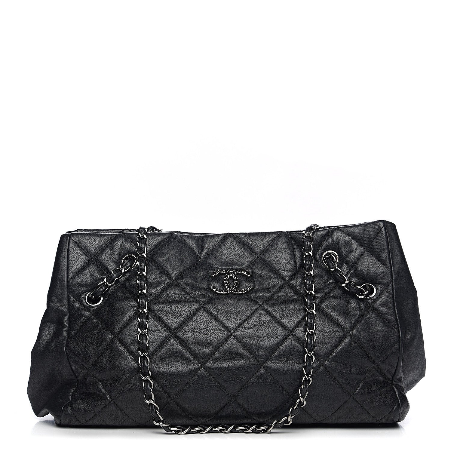 Chanel Soft Caviar Quilted Large Cells Tote Black 1 of 9