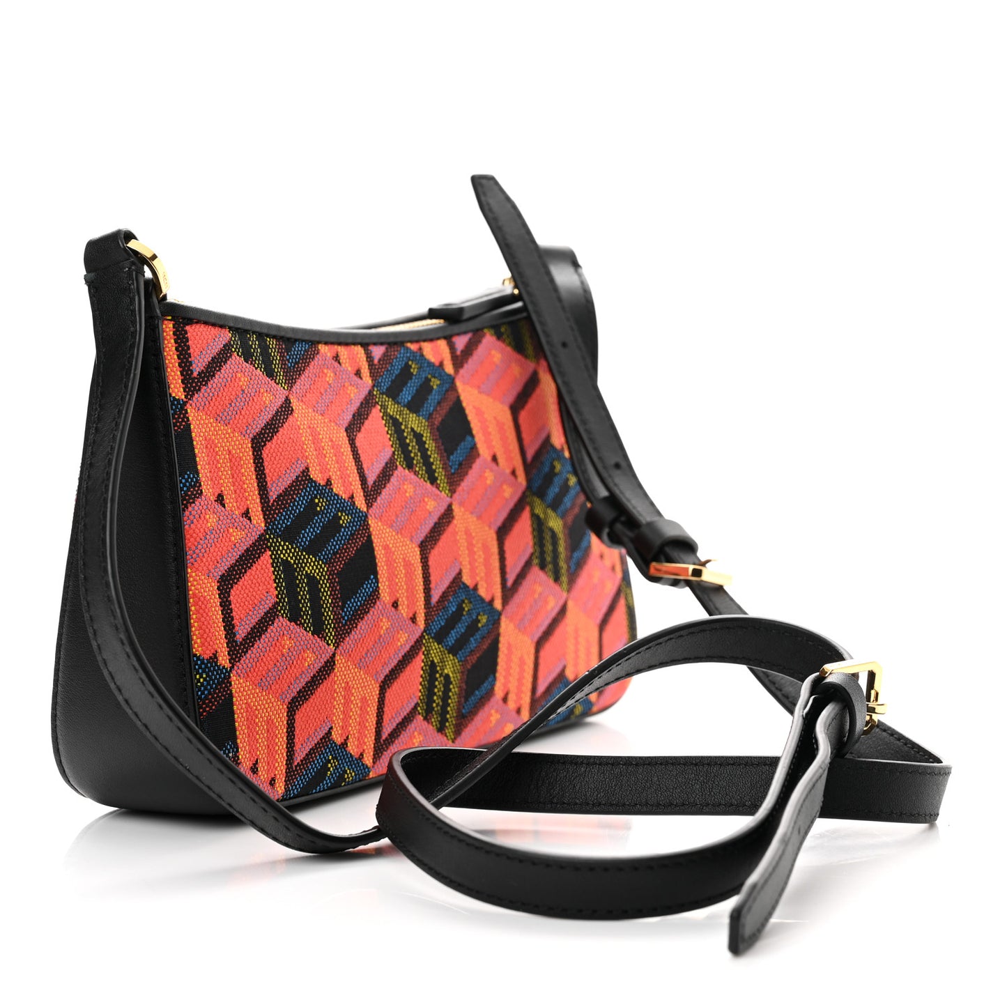 Jacquard Cubic Monogram Rockstar Shoulder Bag Multicolor