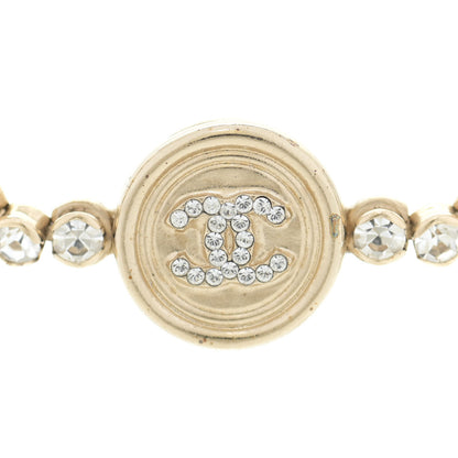 Chanel Crystal CC Chain Short Necklace Gold 3 of 7