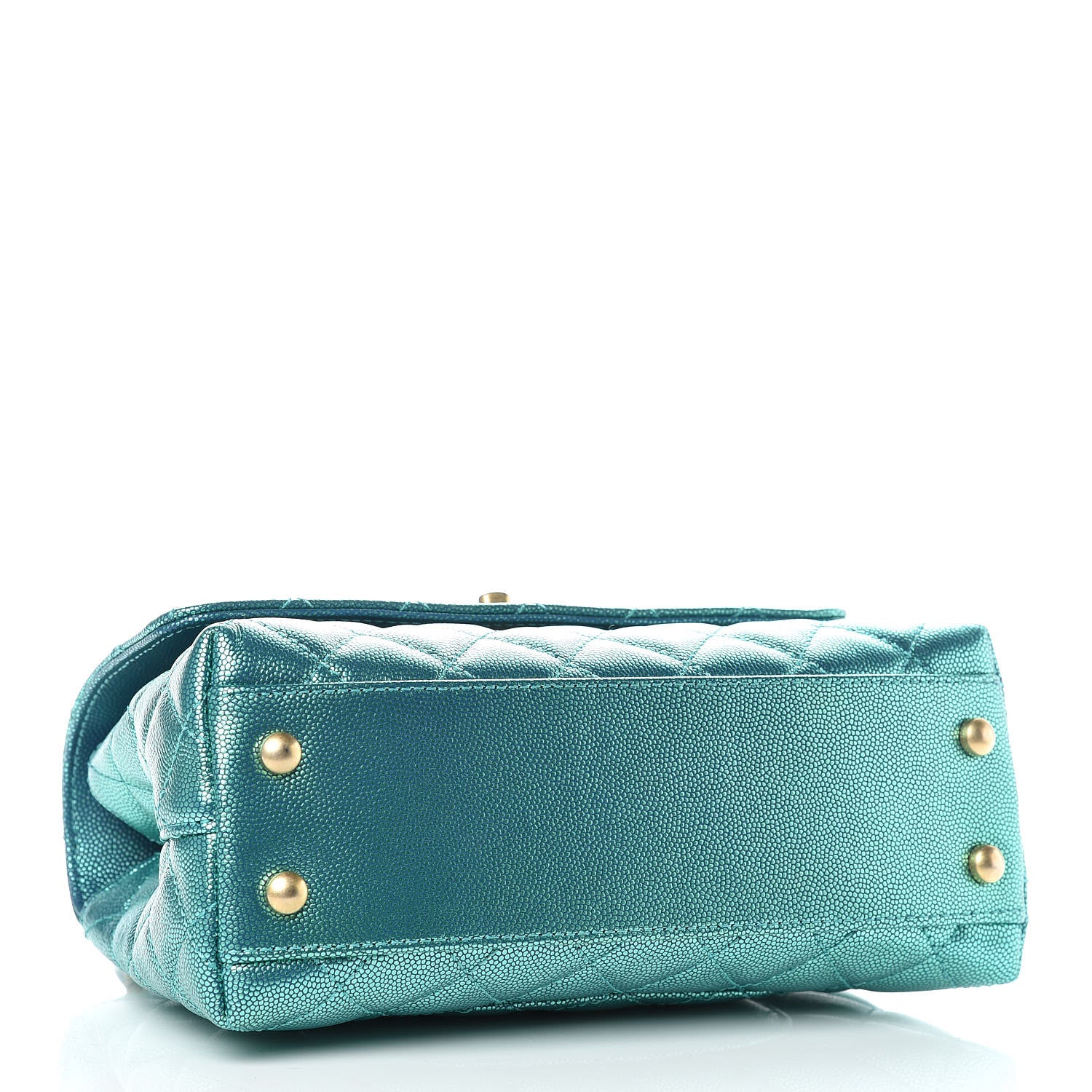 Chanel Metallic Caviar Quilted Mini Coco Handle Flap Blue 5 of 11