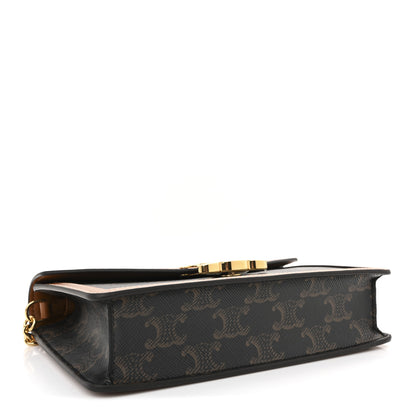 Celine Triomphe Canvas Calfskin Margo Wallet on Chain Tan 4 of 10